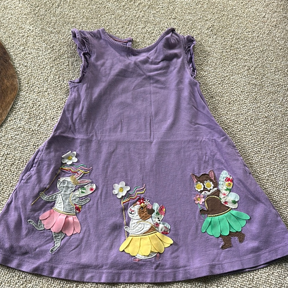 Purple Dress with Cat Appliqués